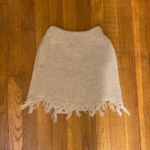 HIGH WAIST DISTRESSED DETAIL MINI SKIRT
